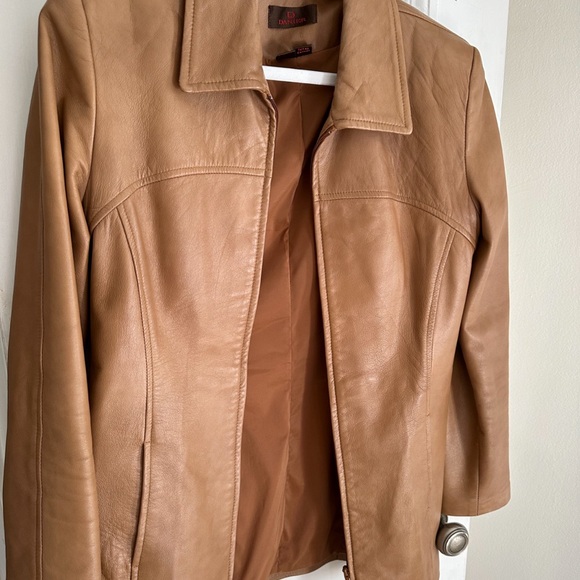 Tan genuine leather jacket - Picture 1 of 4